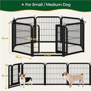 60cm Tall Dog Playpen Panels 8 Panels Dog Pen Metal Pet Playpen by Yaheetech