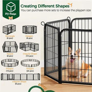 60cm Tall Dog Playpen Panels 8 Panels Dog Pen Metal Pet Playpen by Yaheetech