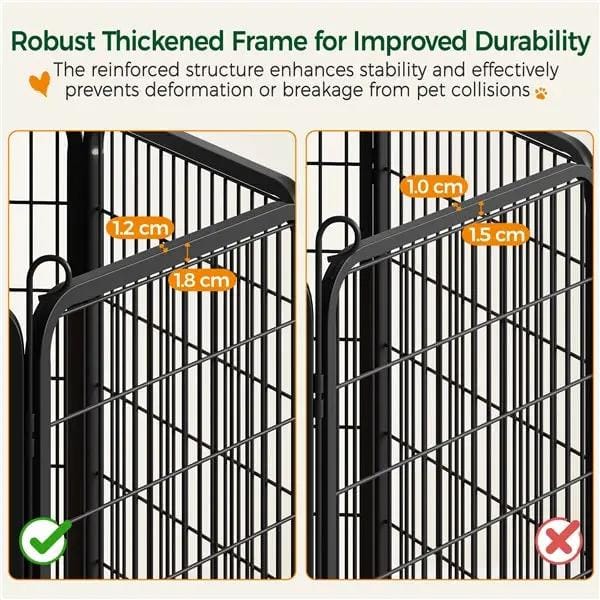 60cm Tall Dog Playpen Panels 8 Panels Dog Pen Metal Pet Playpen by Yaheetech
