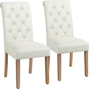 Yaheetech 2x Classic Fabric Upholstered Dining Chairs Armless High Back Kitchen Chairs 2x Classic Fabric Upholstered Dining Chairs Armless High Back Kitchen Chairs