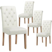 Yaheetech 4pcs Classic Upholstered Dining Chairs High Back Kitchen Chairs 4pcs Classic Upholstered Dining Chairs High Back Kitchen Chairs