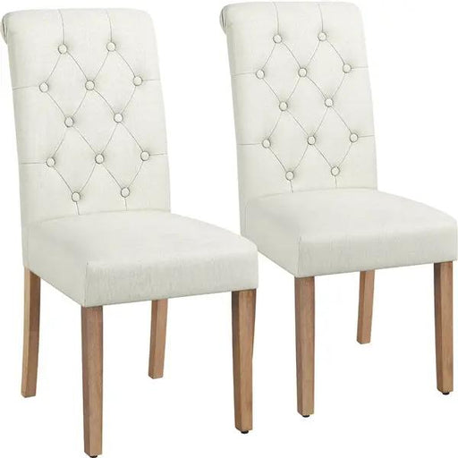 Yaheetech 2x Classic Fabric Upholstered Dining Chairs Armless High Back Kitchen Chairs 2x Classic Fabric Upholstered Dining Chairs Armless High Back Kitchen Chairs