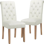 6x Classic Upholstered Dining Chairs High Back Kitchen Chairs by Yaheetech