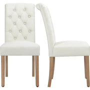 Yaheetech 2x Classic Fabric Upholstered Dining Chairs Armless High Back Kitchen Chairs 2x Classic Fabric Upholstered Dining Chairs Armless High Back Kitchen Chairs