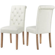 Yaheetech 2x Classic Fabric Upholstered Dining Chairs Armless High Back Kitchen Chairs 2x Classic Fabric Upholstered Dining Chairs Armless High Back Kitchen Chairs