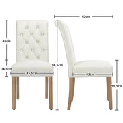 Yaheetech 2x Classic Fabric Upholstered Dining Chairs Armless High Back Kitchen Chairs 2x Classic Fabric Upholstered Dining Chairs Armless High Back Kitchen Chairs