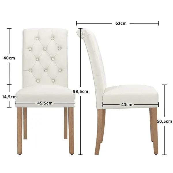 6x Classic Upholstered Dining Chairs High Back Kitchen Chairs by Yaheetech