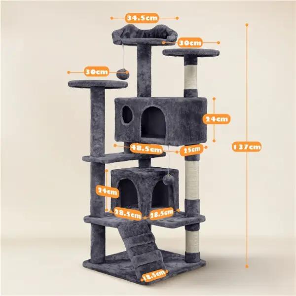 Yaheetech 54.5'' Tall Cat Tree Condo Kitten Tree Tower Cat Tower 54.5'' Tall Cat Tree Condo Kitten Tree Tower Cat Tower
