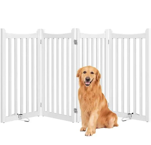 Yaheetech 36″ Tall Freestanding Wooden Fence Four-Panel Pet Puppy Fence 36″ Tall Freestanding Wooden Fence Four-Panel Pet Puppy Fence