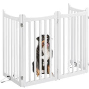 36″ Tall Freestanding Wooden Fence Four-Panel Pet Puppy Fence by Yaheetech