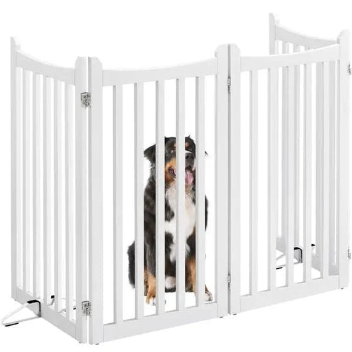 Yaheetech 36″ Tall Freestanding Wooden Fence Four-Panel Pet Puppy Fence 36″ Tall Freestanding Wooden Fence Four-Panel Pet Puppy Fence