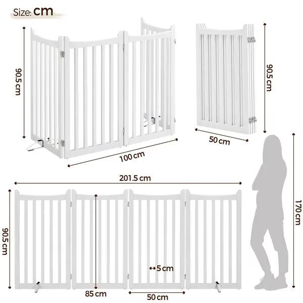 36″ Tall Freestanding Wooden Fence Four-Panel Pet Puppy Fence by Yaheetech