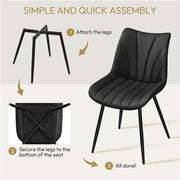 4x Modern Faux Leather Upholstered Dining Chairs Kitchen Chairs – view 6