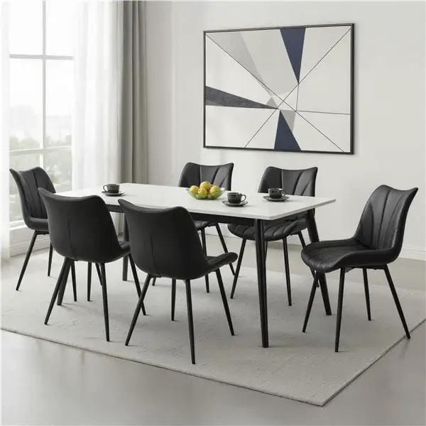 Yaheetech 6x Upholstered Dining Chairs Kitchen Chairs with Metal Legs 6x Upholstered Dining Chairs Kitchen Chairs with Metal Legs