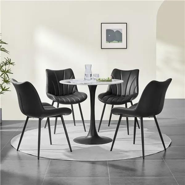 4x Modern Faux Leather Upholstered Dining Chairs Kitchen Chairs – view 3
