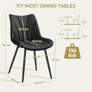 4x Modern Faux Leather Upholstered Dining Chairs Kitchen Chairs – view 4