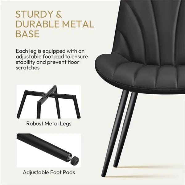Yaheetech 6x Upholstered Dining Chairs Kitchen Chairs with Metal Legs 6x Upholstered Dining Chairs Kitchen Chairs with Metal Legs