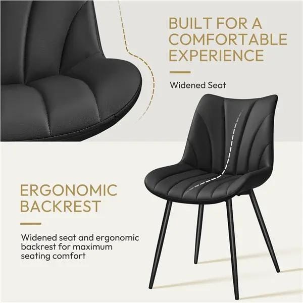 4x Modern Faux Leather Upholstered Dining Chairs Kitchen Chairs – view 5