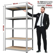 180cm H Heavy-Duty 5-Tier Steel Shelving Unit Garage Storage Shelf Rack by Yaheetech