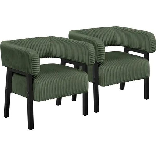 Yaheetech 2pcs Corduroy Barrel Accent Chair Contemporary Upholstered Armchair 2pcs Corduroy Barrel Accent Chair Contemporary Upholstered Armchair