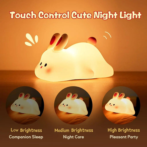 China Dropship Night Lamp Cute LED Night Light Rabbit Silicone Touch Sensor Night Lamp For Kids Cute LED Night Light Rabbit Silicone Touch Sensor