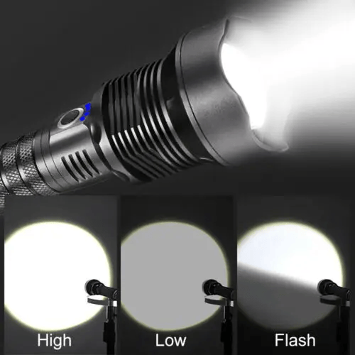 XHP90 3000LM Tactical 3 Mode Zoom Flashlight LED Hunting Torch – view 5