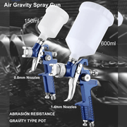 salelink.co.nz Unbranded 2PCS Paint Spray Gun Kit HVLP Paint Spray Gun Kit Two Pack With Regulators
