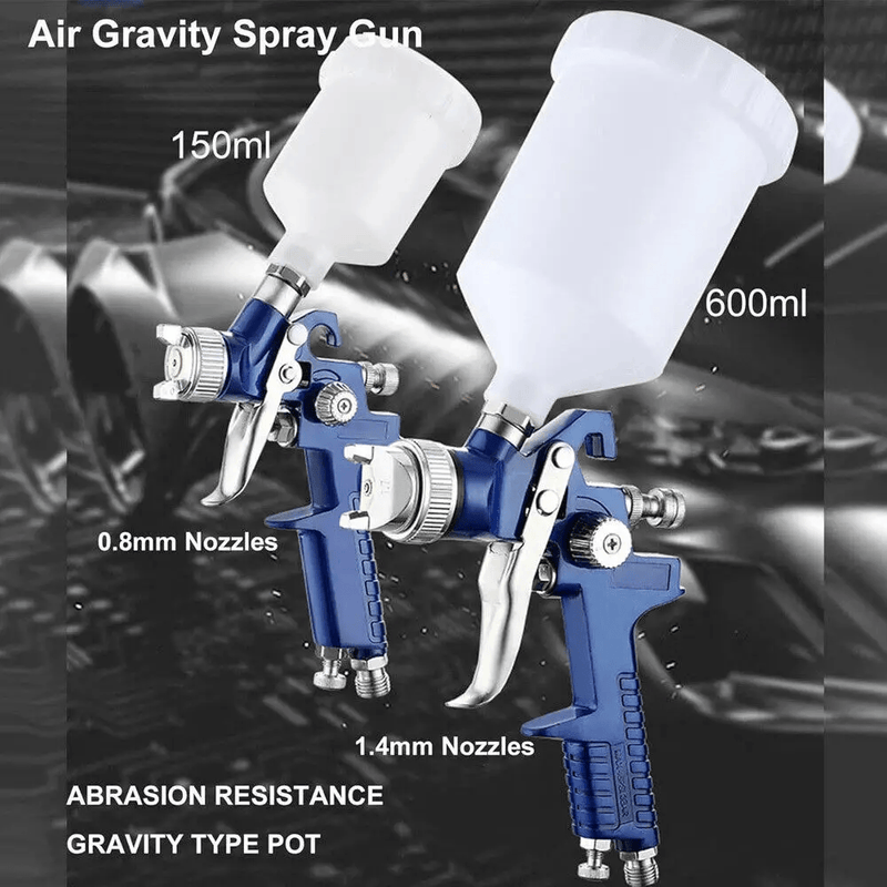 salelink.co.nz Unbranded 2PCS Paint Spray Gun Kit HVLP Paint Spray Gun Kit Two Pack With Regulators