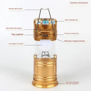Solar Camping Lantern Fan - 2-in-1 Rechargeable LED Light with Cooling Fan – view 6