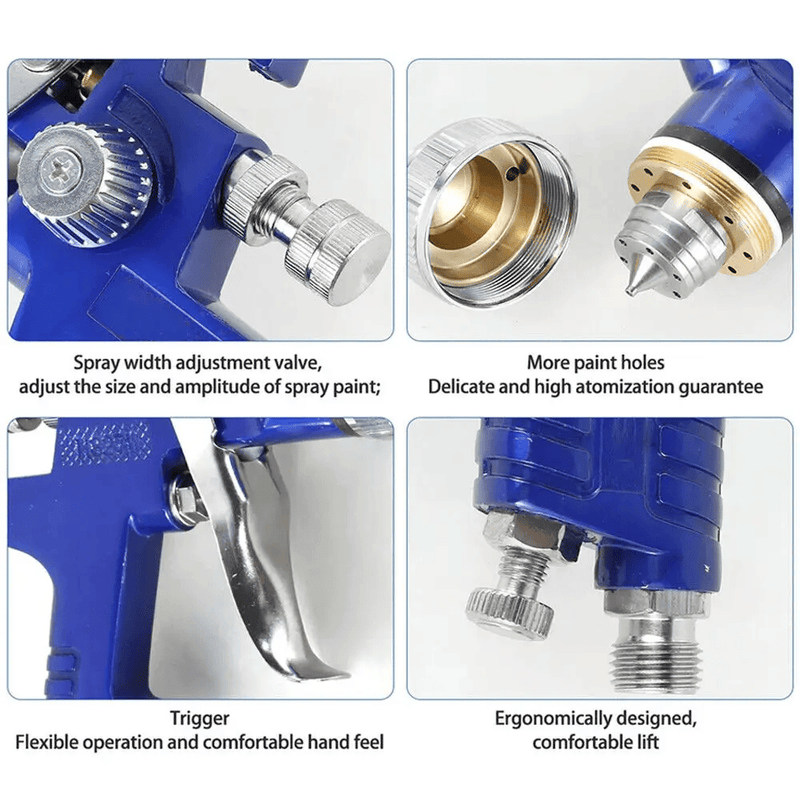 salelink.co.nz Unbranded 2PCS Paint Spray Gun Kit HVLP Paint Spray Gun Kit Two Pack With Regulators