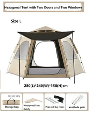 Hexagonal Camping Tent - Durable, Quick Setup JLP5467 by ECOTREK