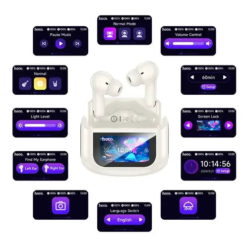 BroDeals Earphone TWS Earbud with LCD Touch Screen TWS Earbud with LCD Touch Screen