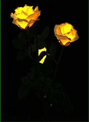 Solar Powered LED Rose Light With Yellow Artificial Roses For Garden – view 4