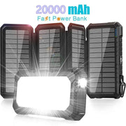 salelink.co.nz Unbranded 20000mAh Solar Charger Power Bank 20000mAh Solar Power Bank PD 18W Outdoor Charger