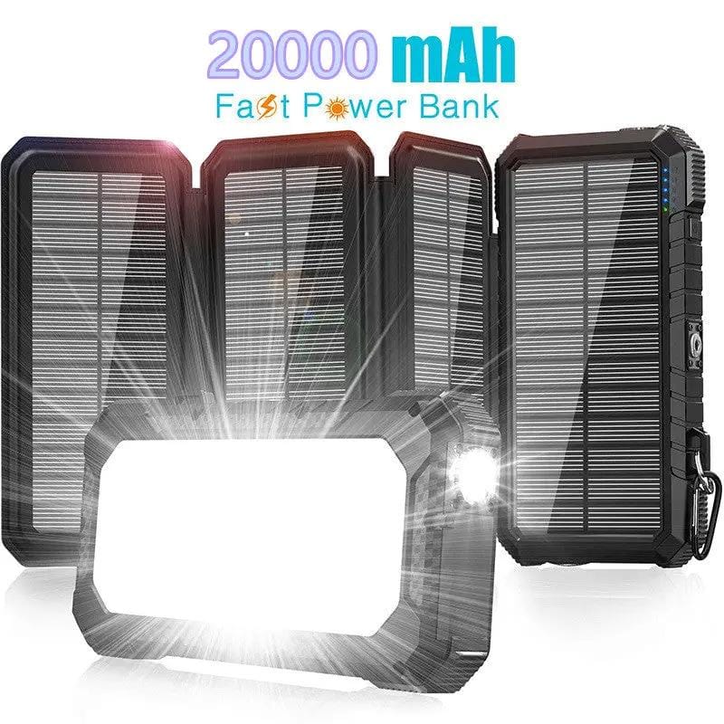 salelink.co.nz Unbranded 20000mAh Solar Charger Power Bank 20000mAh Solar Power Bank PD 18W Outdoor Charger