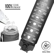 salelink.co.nz Unbranded 1L Sports Water Bottle 1L BPA Free Water Bottle With Time Marker
