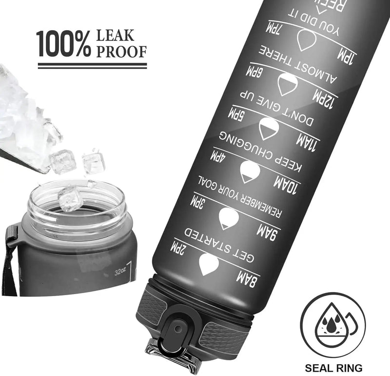 salelink.co.nz Unbranded 1L Sports Water Bottle 1L BPA Free Water Bottle With Time Marker