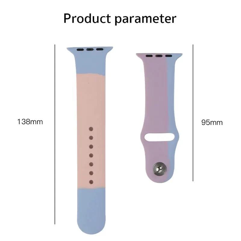 Multicolor Silicone Apple Watch Band 38mm 40mm 41mm 42mm Compatible Series 10 – view 5