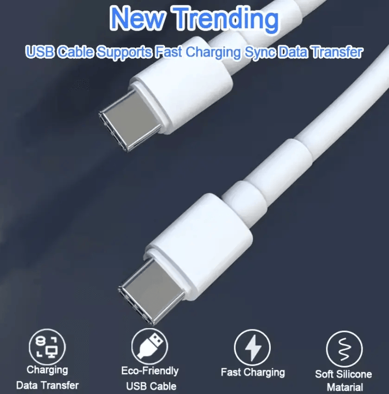 5A 100W USB-C to USB-C Cable – Super Speed Fast Charging & Data Sync – view 2