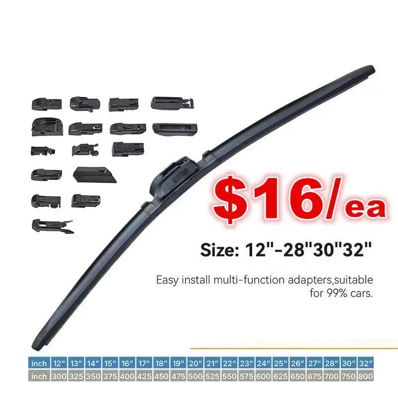 1pcs Universal Frameless Wiper Blade 28", 13 Adapators – view 1