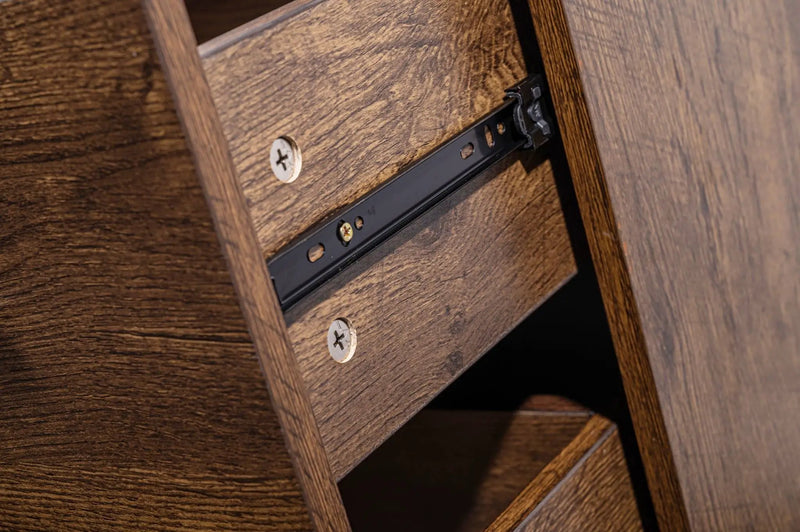 sue-e furniture Tall Boys 'Althea' Wallnut color Five Drawers 'Althea' Wallnut color Five Drawers