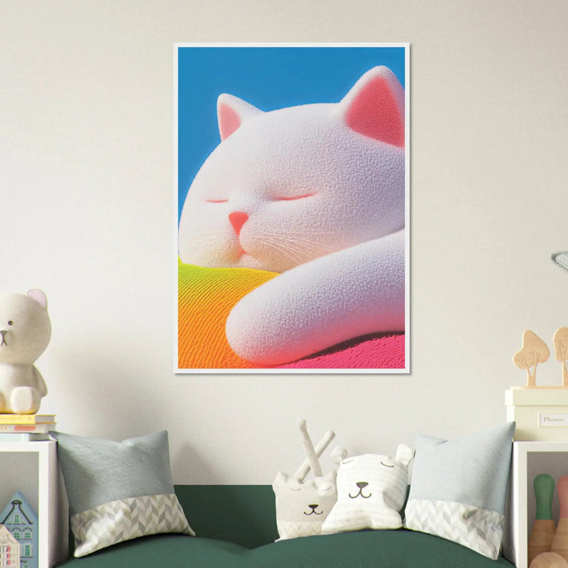 Blank Wall Print Shop Print Material Fluffy Cat Asleep Fluffy Cat Asleep