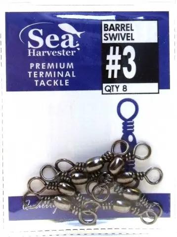 Sea- Harvester SWIVEL Barrel Swivel 3 PKT 8 Barrel Swivel 3 Pack Size 8 Sea Harvester