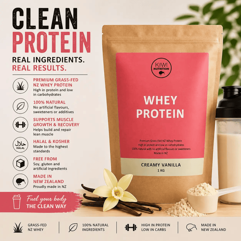 Kiwi Nutrition Whey Protein Concentrate Whey Protein Powder - Vanilla 1kg Whey Protein Powder - Vanilla 1kg | NZ
