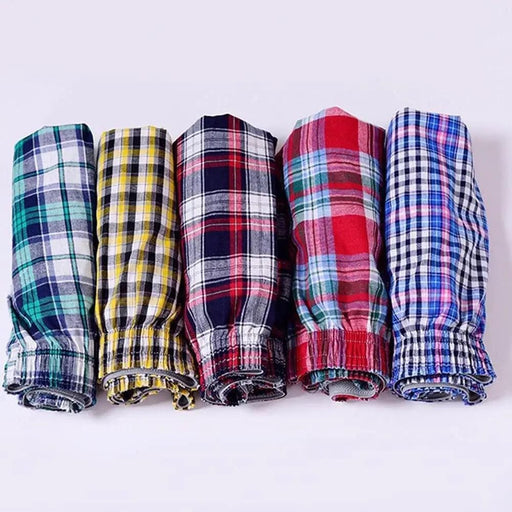 Men's Cotton Plaid Boxer Shorts - Elastic Waist | Breathable Underwear | Assorted Colours | M–3XL – view 2