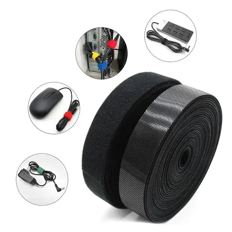 Habicare 5m/Roll Reusable Hook & Loop Cable Ties 10/15/20/25mm Double-Sided Fastening Straps 5m/Roll Reusable Hook & Loop Cable Ties 10/15/20/25mm Double-Sided Fastening Straps