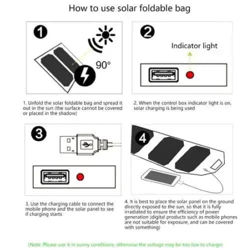 9eight5 Tools & Models 5W Foldable Solar Panel - 5V USB Output 5W Foldable Solar Panel - 5V USB Output