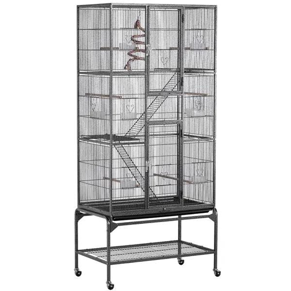 175.5cm H Extra Large Pet Cage Mobile Large Bird Cage Parrot Cage by Yaheetech
