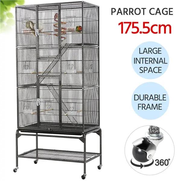 Yaheetech 175.5cm H Extra Large Pet Cage Mobile Large Bird Cage Parrot Cage 175.5cm H Extra Large Pet Cage Mobile Large Bird Cage Parrot Cage