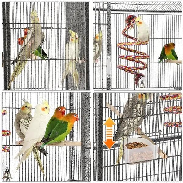 175.5cm H Extra Large Pet Cage Mobile Large Bird Cage Parrot Cage by Yaheetech
